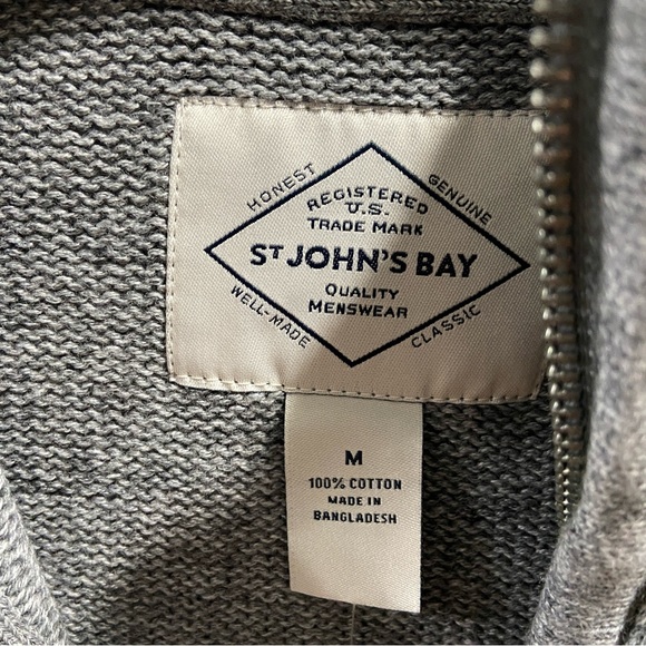 St. John’s Bay 1/4 Zip Grey Sweater - Men’s Medium - Picture 4 of 5